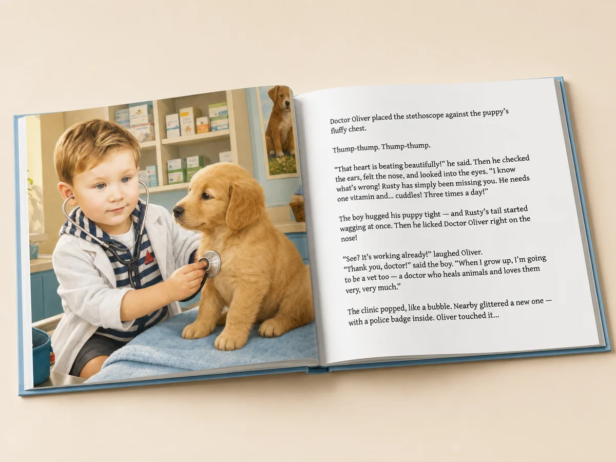 A book about jobs starring your child — Spread