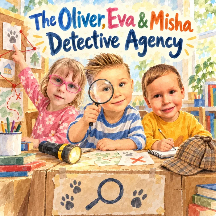 The Oliver, Eva & Misha Detective Agency — a personalized book starring a child's real friends