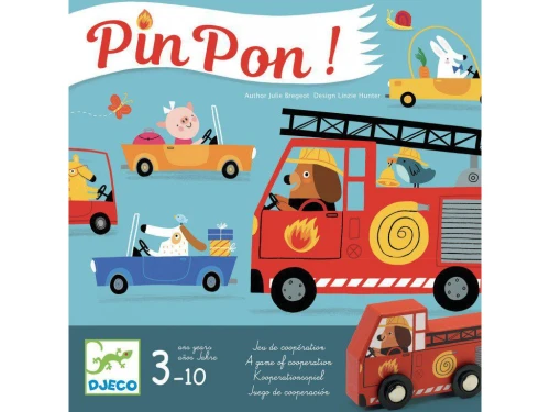 Pin Pon by Djeco β cooperative firefighter board game for 3 year olds